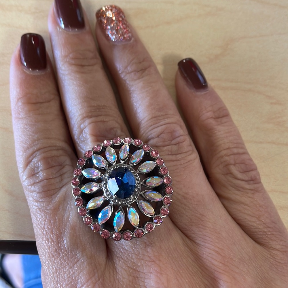 Costume sapphire and pink ring size 10